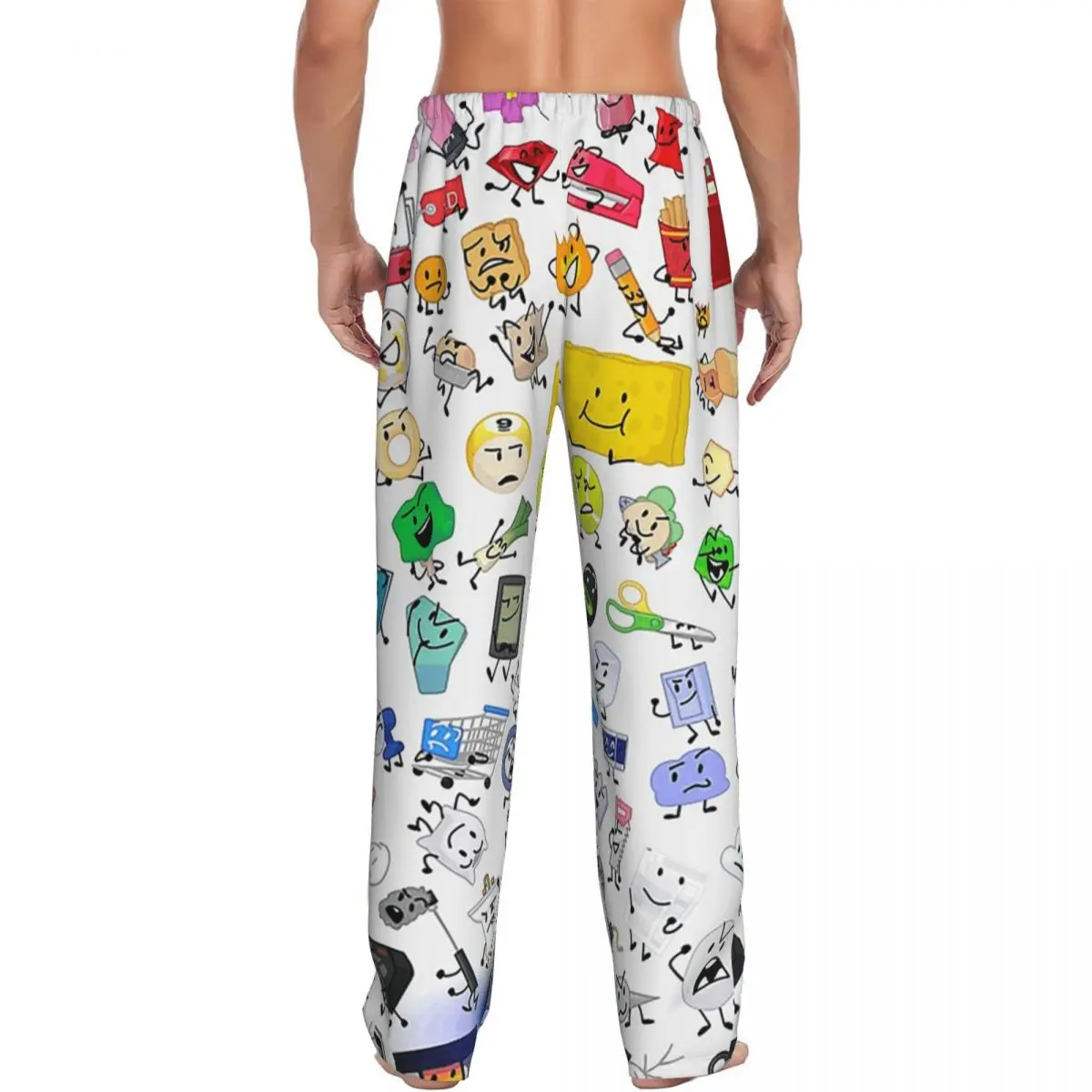 Custom BFB And TPOT Full Cast BFDI Men Pajama Pants Lounge Sleep Sleepwear Bottoms with Pockets