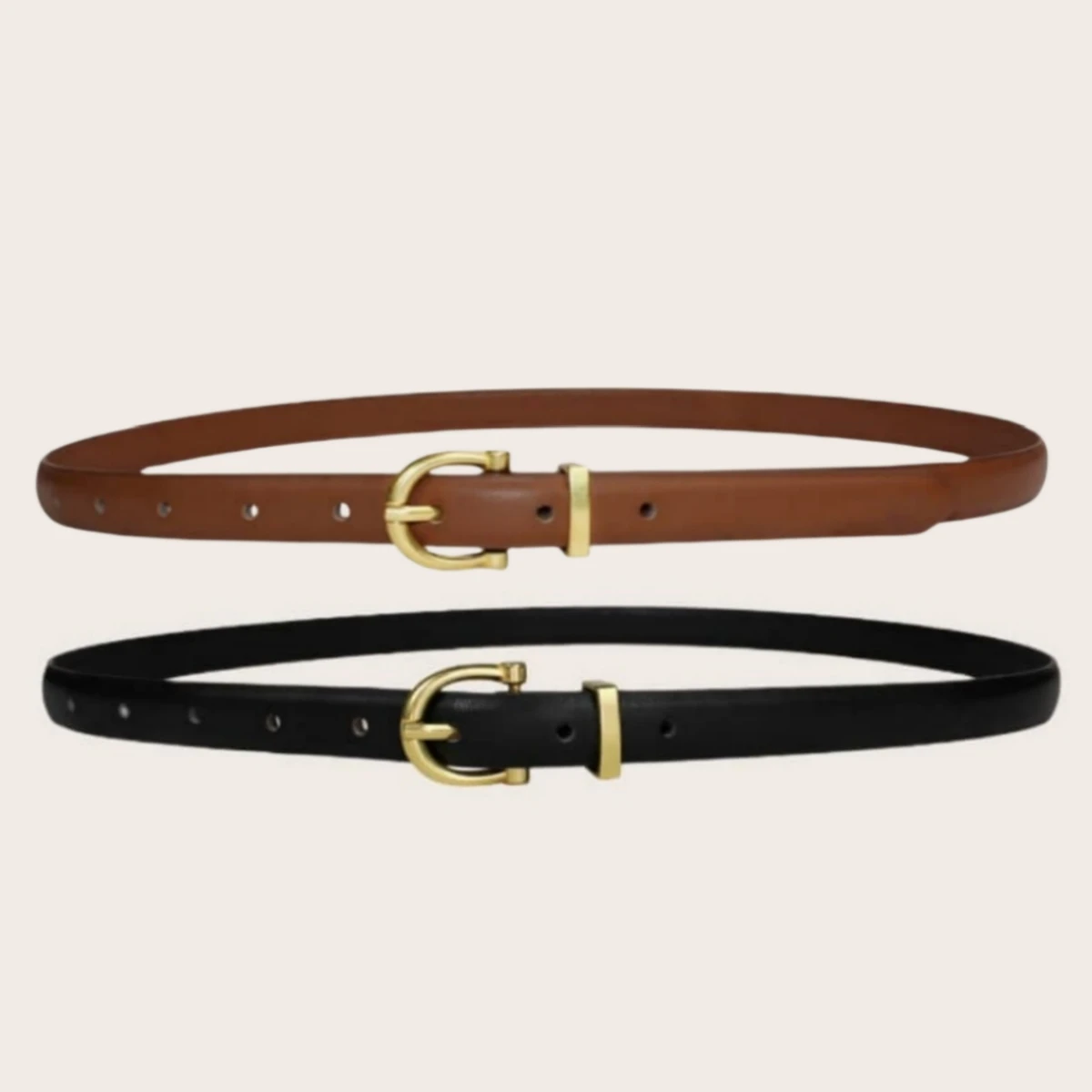 Ceinture en cuir PU pour femme, simple, rétro, nar, noir, bouton doré, mode coréenne