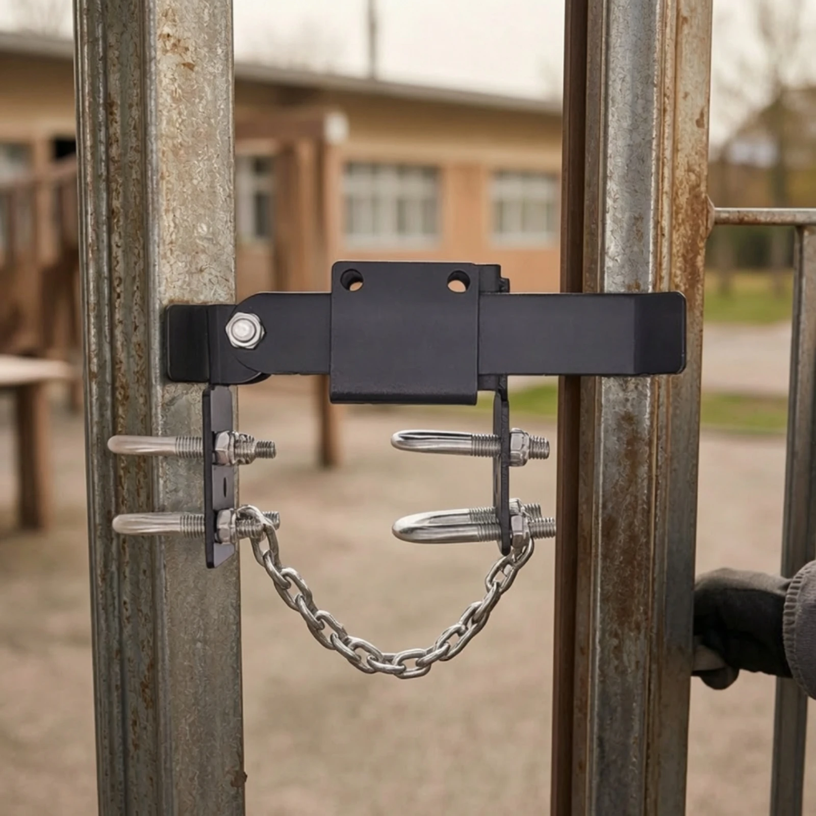 Double Gate Latch with Padlock Locations Lockable Gate Latch with Lock Hole Hardware Rust-Resistant Outdoor for Contractors
