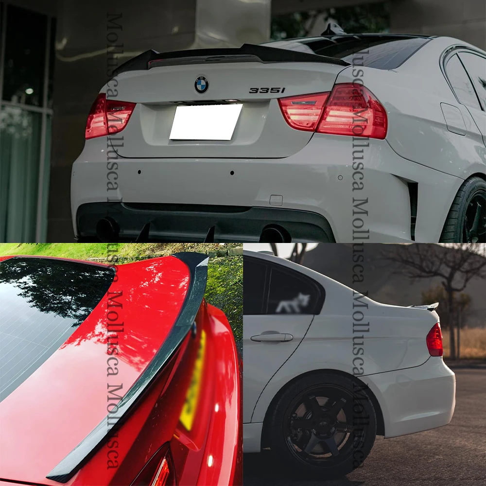 For BMW 3 Series E90 4Door/E90 M3 M4 Style Carbon fiber Rear Spoiler Trunk wing 2004-2011 FRP honeycomb Forged