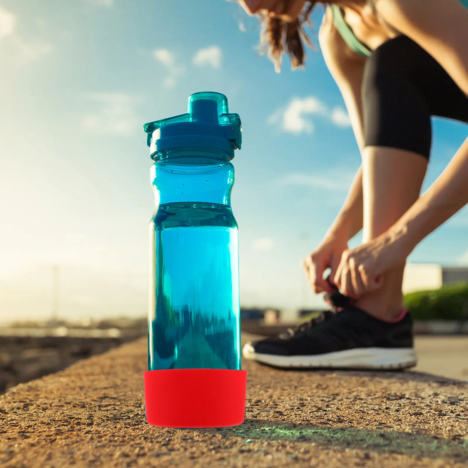 5Pcs Bottle Boot Silicone Bottom Protector Non-Skid Water Bottle Cover Heat Insulating Sleeve Glass Cup Bottom Cover