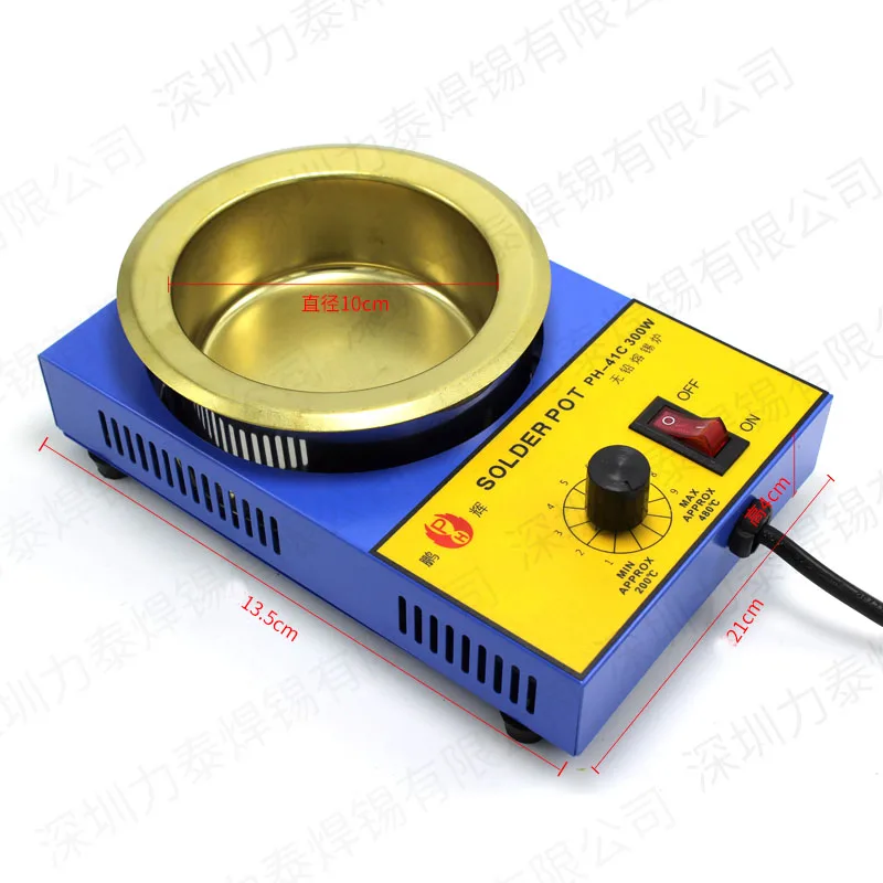 Lead-free Solder Pot 100W 150W 250W 300W Soldering Desoldering Bath Titanium Plate 36mm 50mm 80mm 100mm 200-480 Degree AC220V