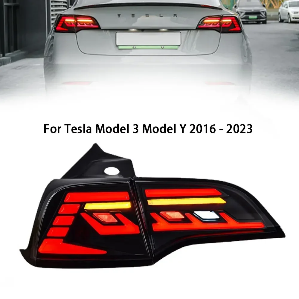 

LED Tail Lights for Tesla Model 3 Model Y 2017 2018 2019 2020 2021 2022 2023 Start Up Animation Sequential Rear Lamps