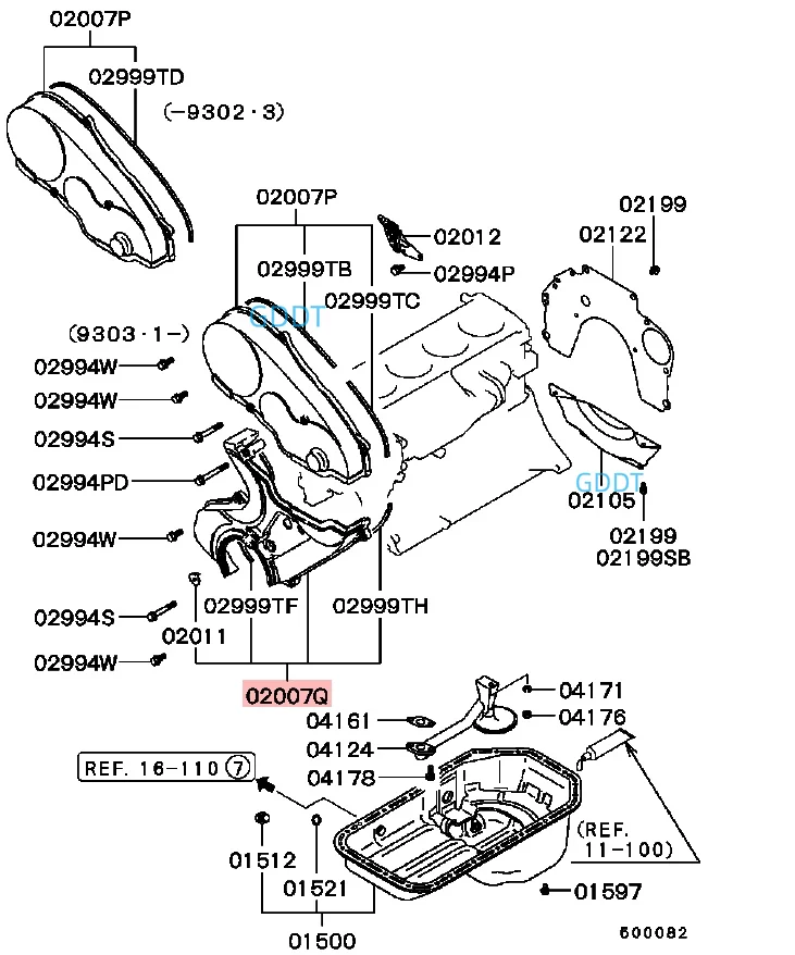 1 pezzo 4D56 Copertura della cinghia dentata del motore per Pajero Sport K90 Copertura in plastica del motore per Montero V20 V30 per Shogun V40 V10