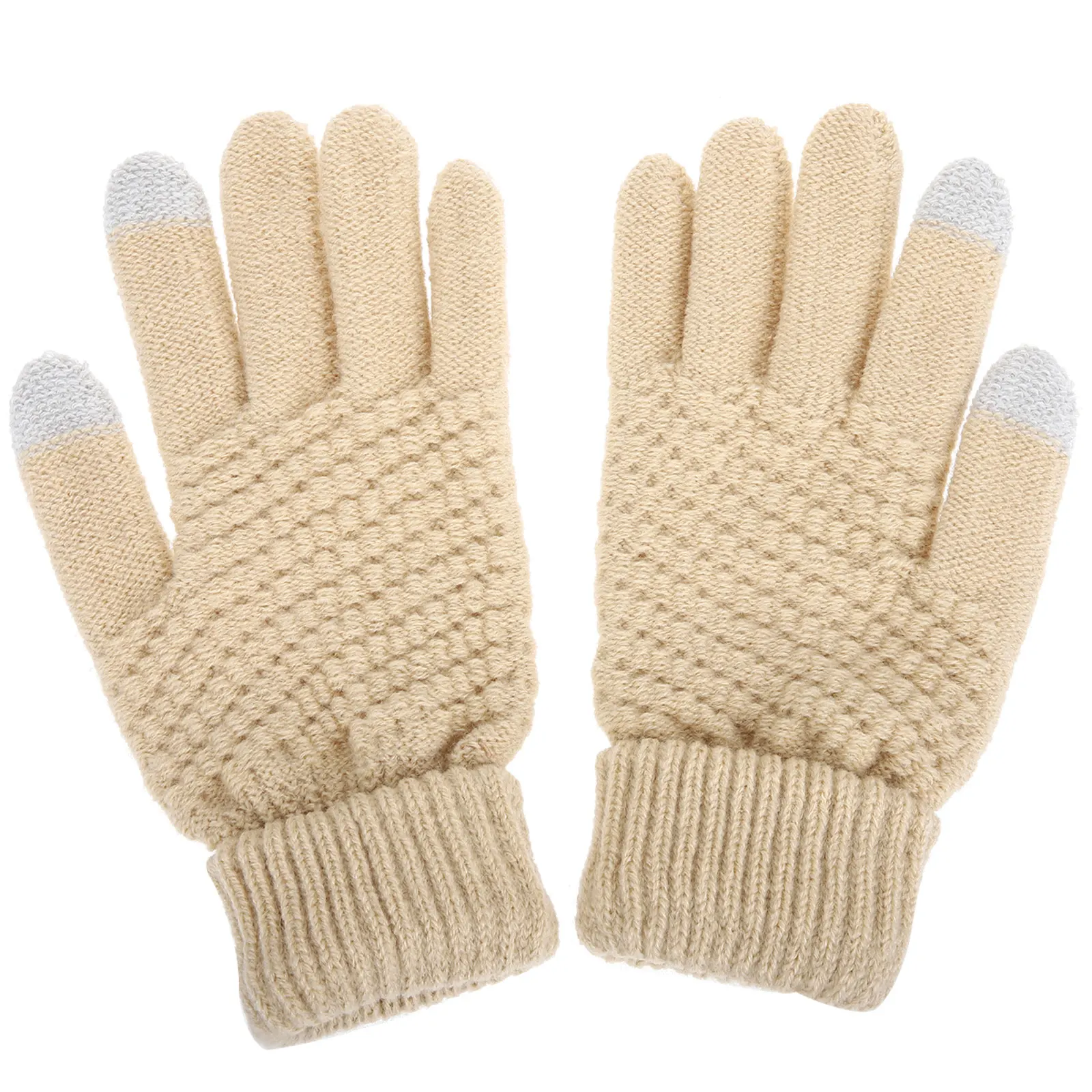 

Warm Winter Gloves for Women Black Touchscreen Cycling Climbing Hiking Acrylic Knit Durable Outdoor Sports Cold Weather
