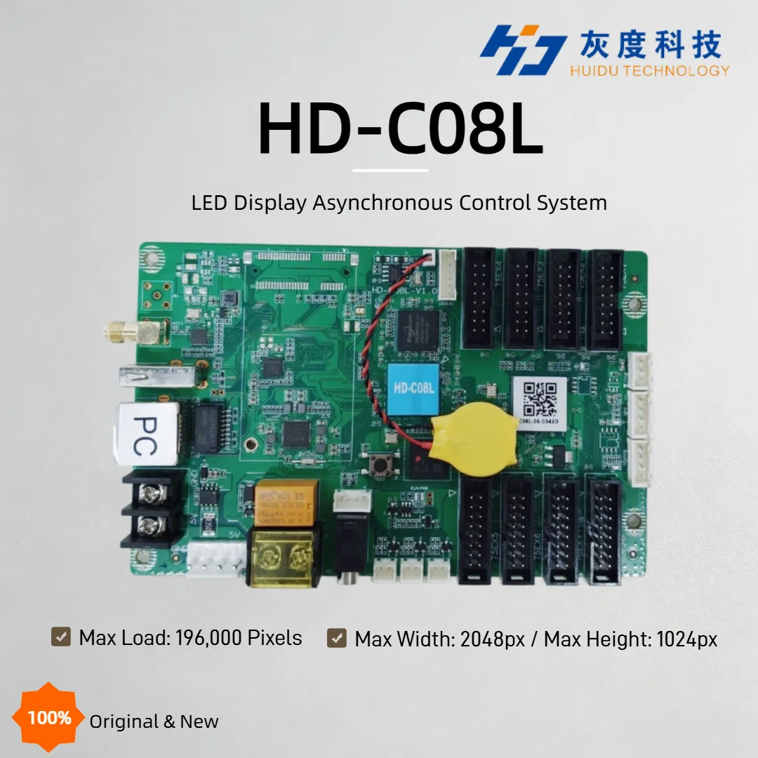 Huidu HD-C08L Asynchronous LED Display Controller Multimedia Playback Card for Indoor Outdoor LED Display