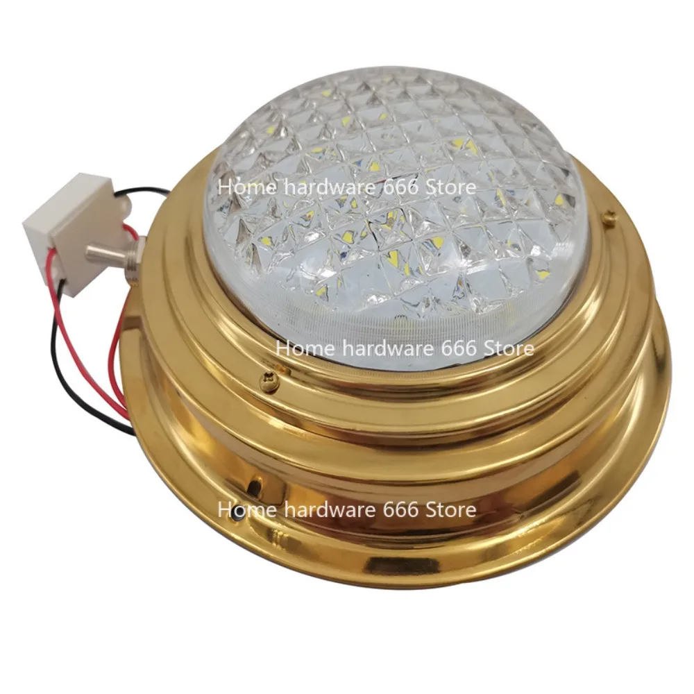 5 Polegada ouro aço inoxidável 304 cabine luz led redondo mão dial luz rv sala de estar teto marinho iate luz