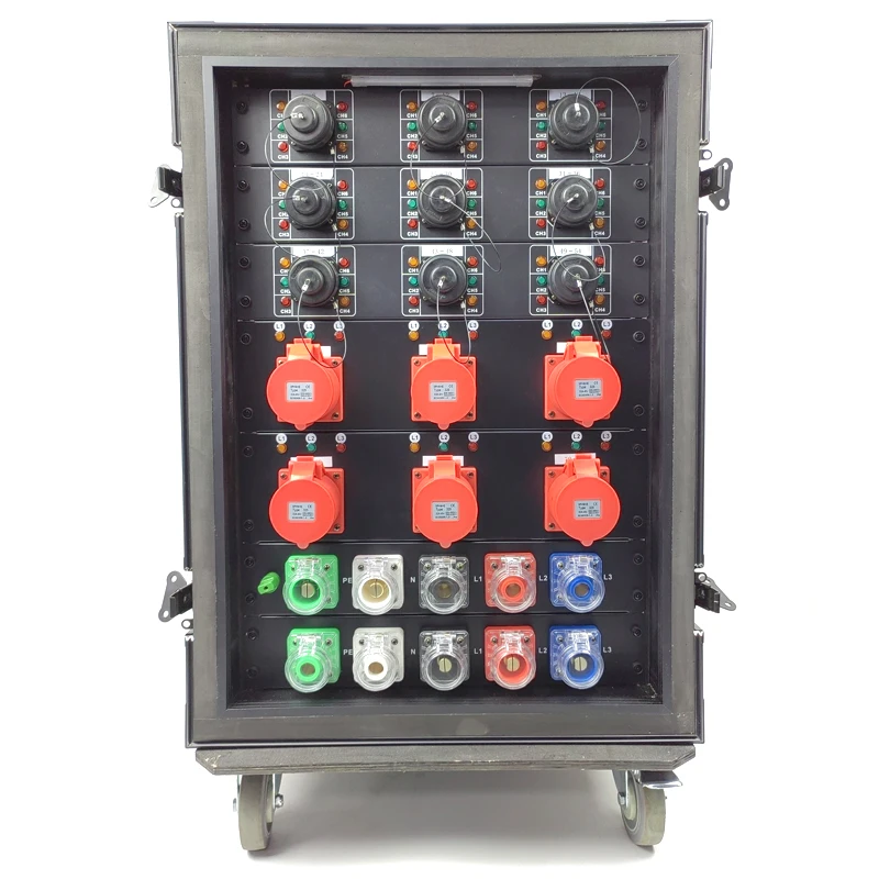 72way Power Supply Straight-through Box Stage Lighting Performance Distribution BOX LED Large Flight case Cabinet Distribution