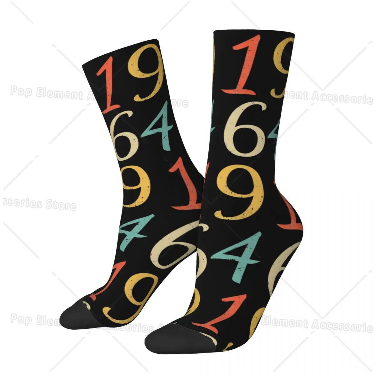 Unisex 60th Birthday For People Born In 1964 Socks Soft Casual 60 Years Old Socks Harajuku Merch Middle Tube Socks Amazing Gift