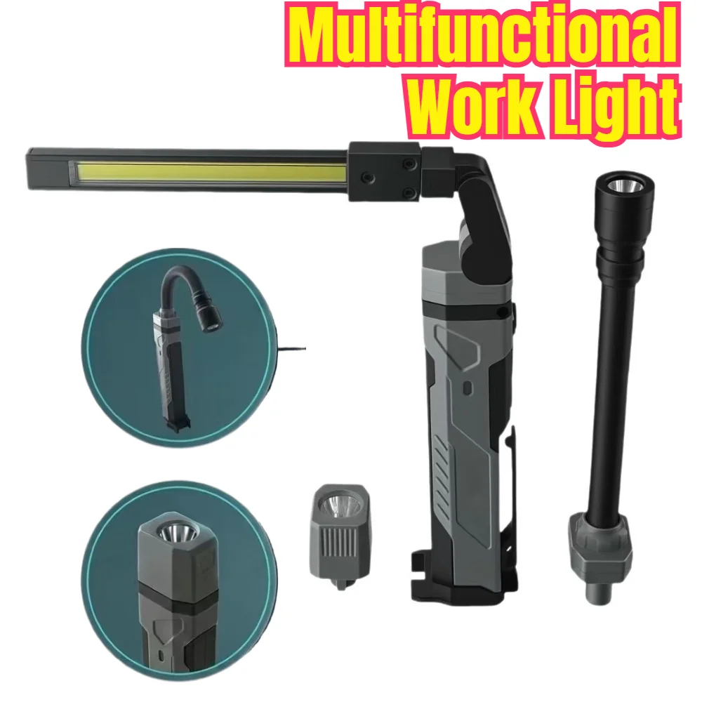 New LED Foldable Work Light Super Bright Car Inspection Lamp Portable Multifunctional Flashligh for Repair Emergency Lighting