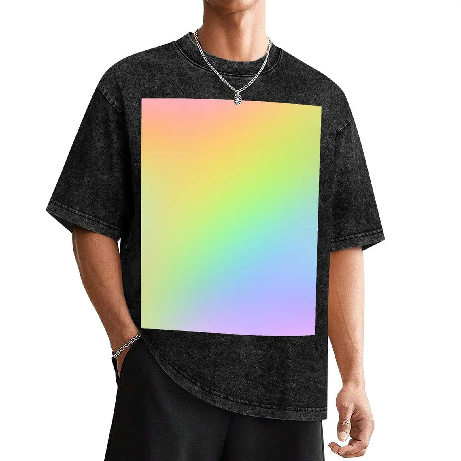 

Stylish Pastel Rainbow Ombre T-Shirt funny costumes plus size clothes plus size tops summer top vintage t shirt men