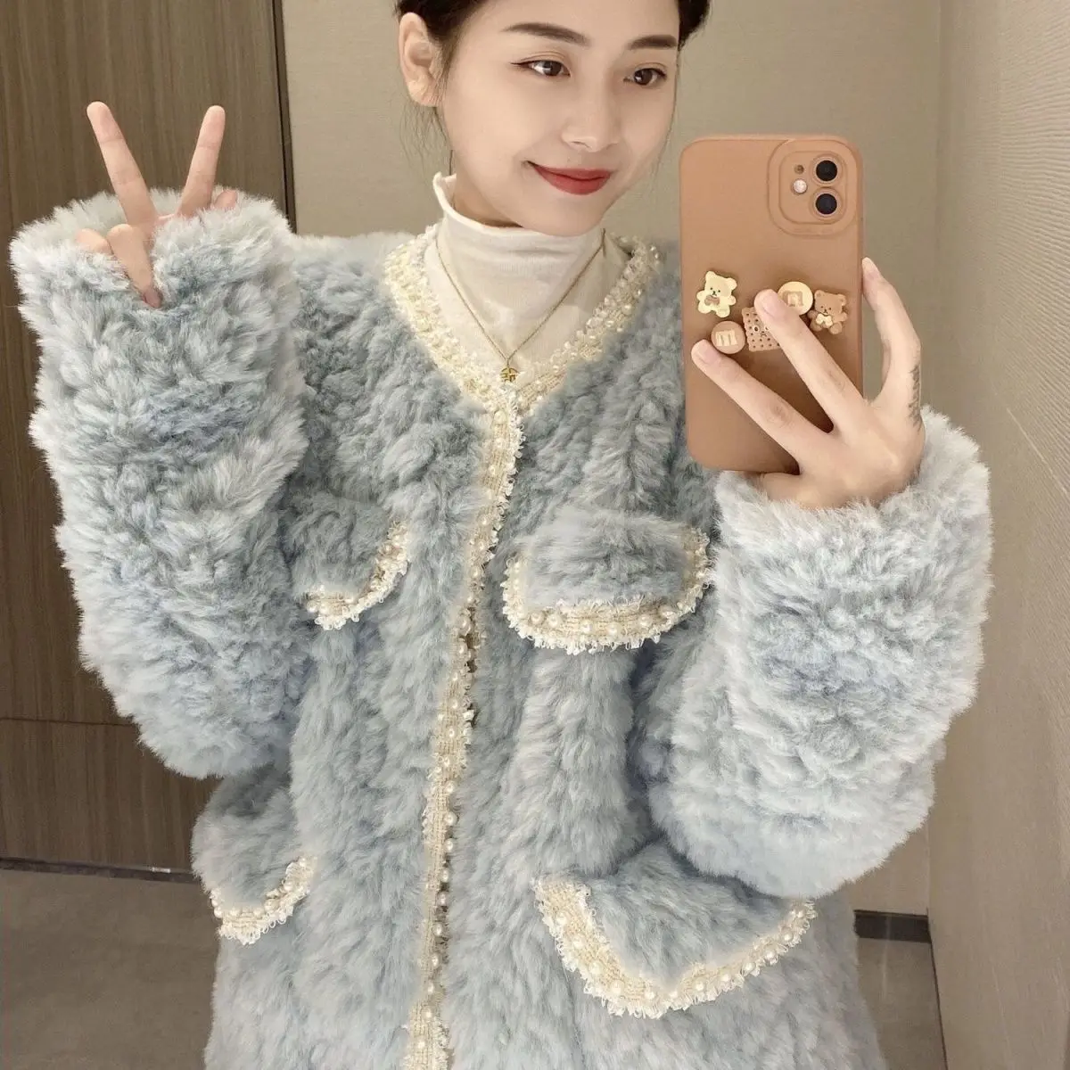 

Autumn Winter 2023 Short Jacket Women Faux Fur Coats Womens Korean Office Ladies Fluffy Coat Warm Outerwear Woman Jackets C60