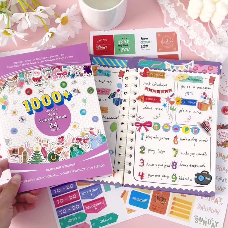 2024 Planner Stickers - Monthly Planner Stickers And Accessories 24 Pages 1000+ Calendar Stickers Festival Stickers Easy To Use