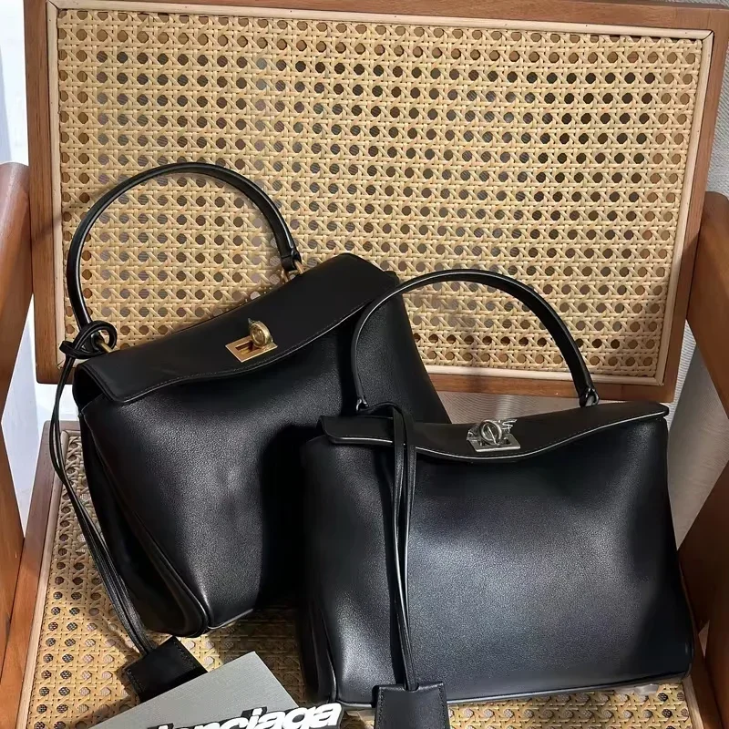 2024 Gold Rodeo Lock bolsos de diseñador de lujo de cuero dividido bolso portátil de gran capacidad para las axilas para ir al trabajo informal bolso de mujer