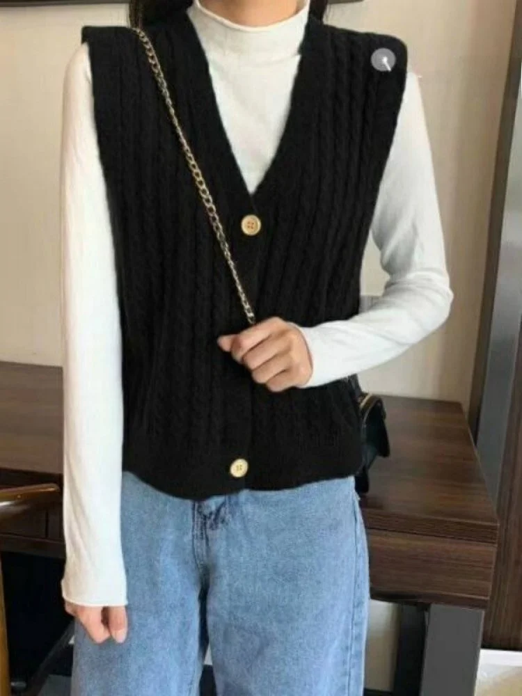 

Свободный модный жилет, топ, новый зимний женский модный цветной свитер с v-образным вырезом, кардиган, трикотаж обычного кроя