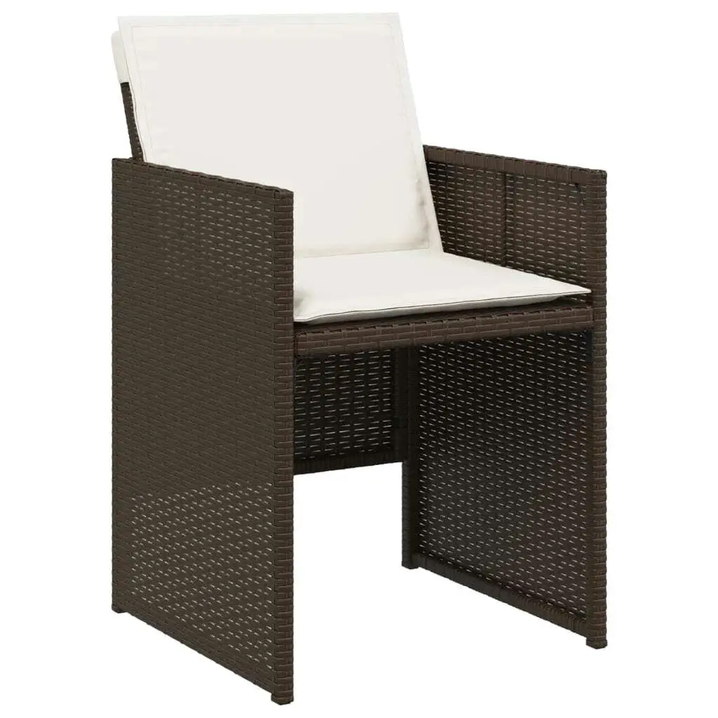 Ensemble de salle à manger avec coussins, rotin XR marron, 7 pièces, mobilier d'extérieur pour des réunions confortables