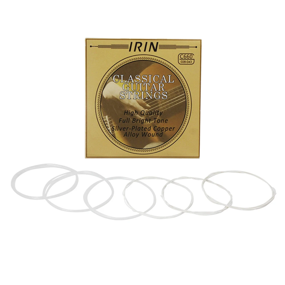 

IRIN 6Pcs/set Classic Guitar Strings Nylon Guitar Guitar Instrument Accessories Classic Guitar String Anti-rust Brass Coating