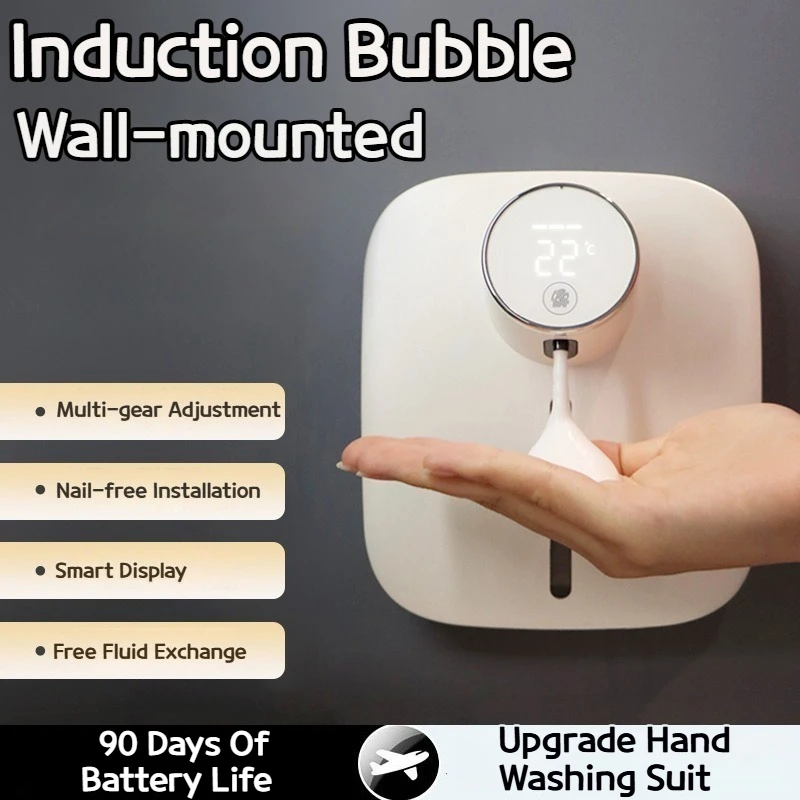 

Wall-Mounted Automatic Soap Dispenser Touchless Foam Infrared Sensor LED Digital Display USB Rechargeable for Home
