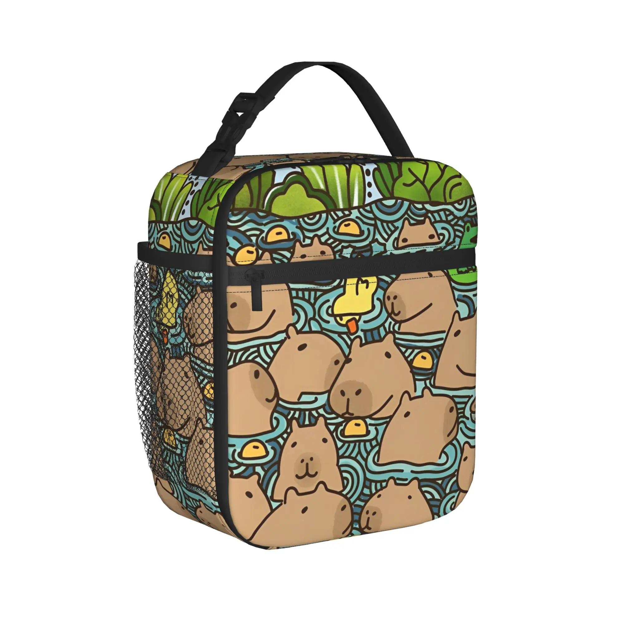A Pond Full of Capybara Thermal Insulated Lunch Bag for School  Portable Food Bag Thermal Cooler Lunch Boxes