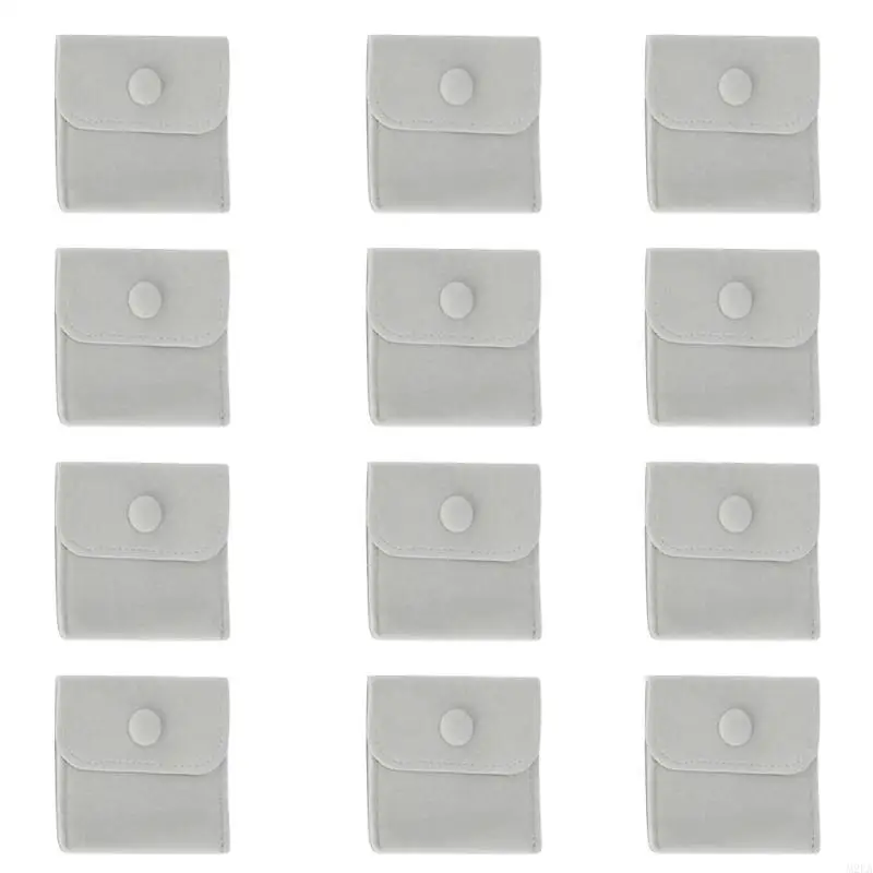 2026 New Set Of 12 Practical Flannel Jewelry Pouches Soft Jewelry Storage and Display Pouches For Travel And Everyday Use