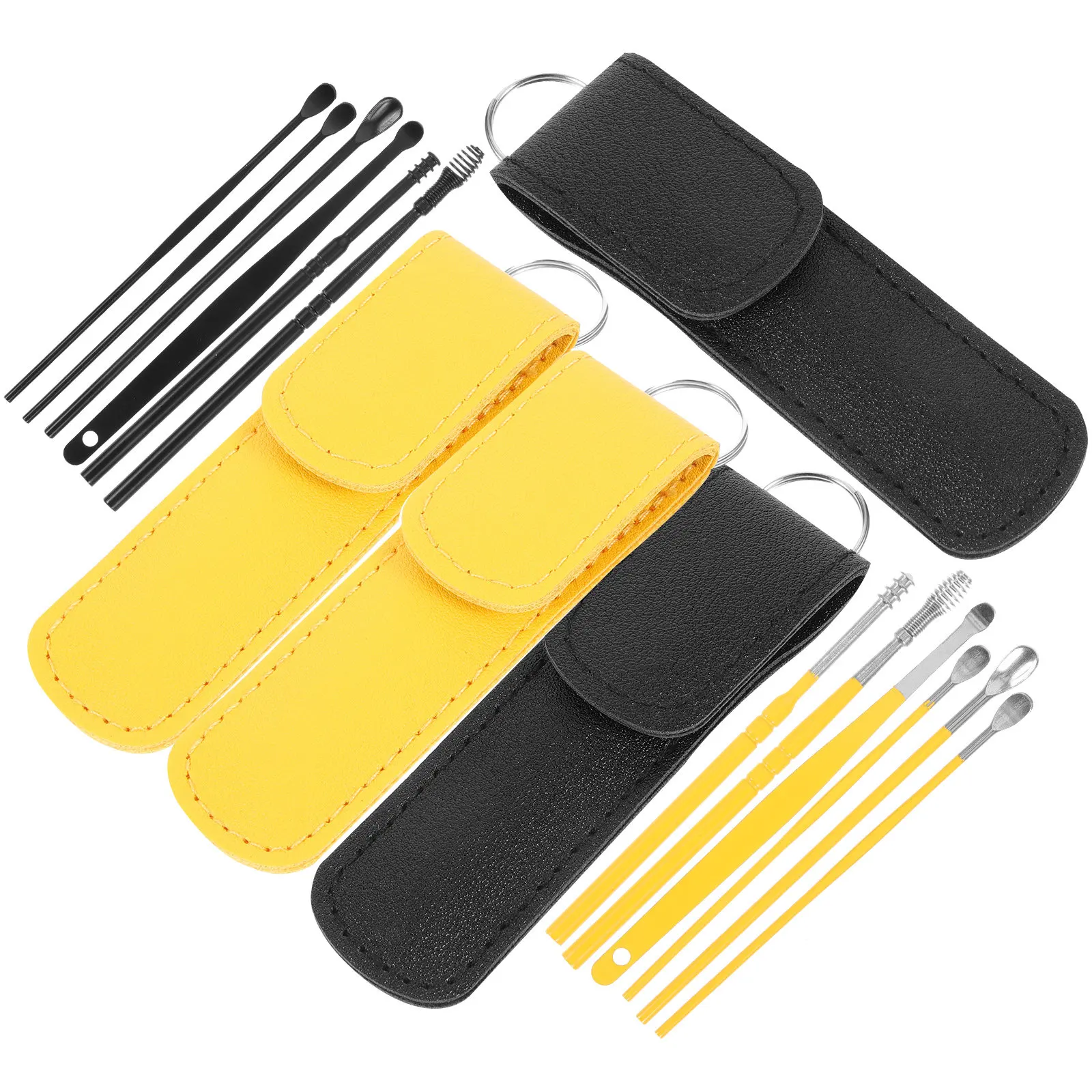 4Sets Metal Ear Wax Picker Set Practical Earwax Cleaner Portable Household Ear Cleaning Tool Travel Use Convenient Wax Cleaner