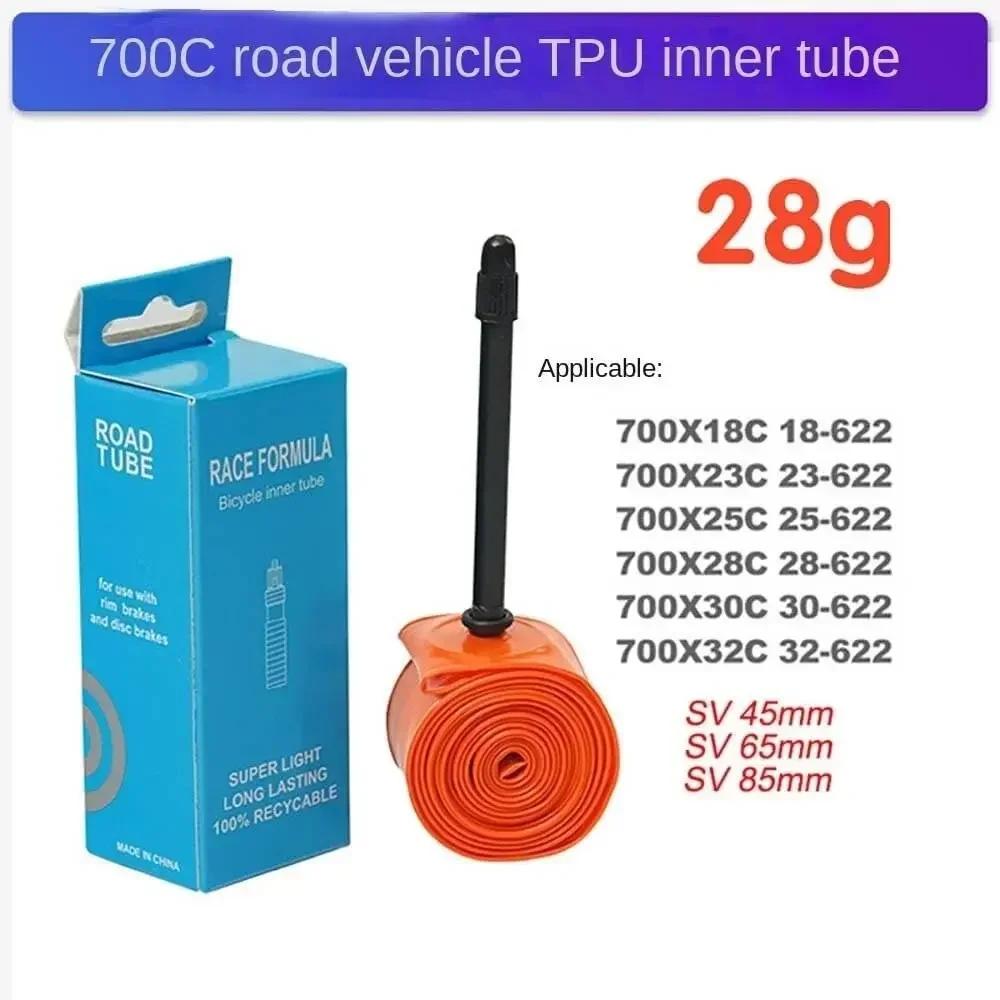 Rubber Bicycle Inner Tube 700C Road Bike Tubes Ultralight Nozzle Length 45/65/85mm for 700 X 18/23/25/28 Inch Tire