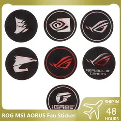 PC Case Host Fan Sticker ROG MSI AORUS Label Gold-plated Cooling Fan Stick Chassis Sticker GPU Decorative Sticker