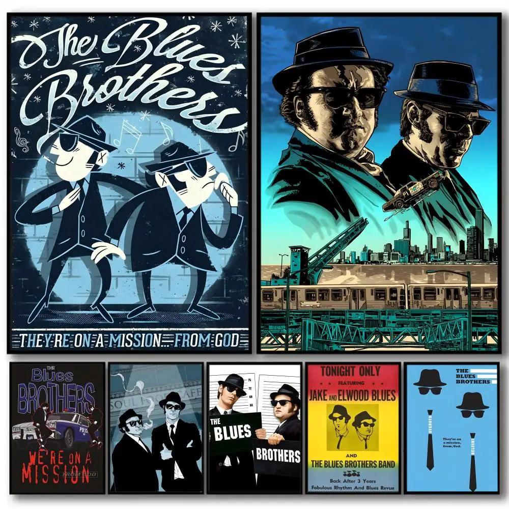 

Movie The B-blues Brothers Painting Calligraphy High-Quality Cotton Canvas Poster Wall Art for Living Room Modern Home Decor