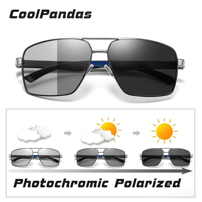 Top Aluminum Men\'s Sunglasses Polarized for Male Photochromic Day Night Vision Driving Sun Glasses Women gafas de sol de hombre