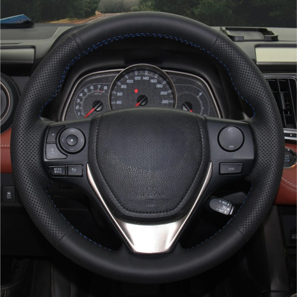 Car Steering Wheel Cover Black Artificial Leather For Toyota RAV4 2013-2019 Corolla 2014-2019 Auris 2013-2016 Scion iM 2016