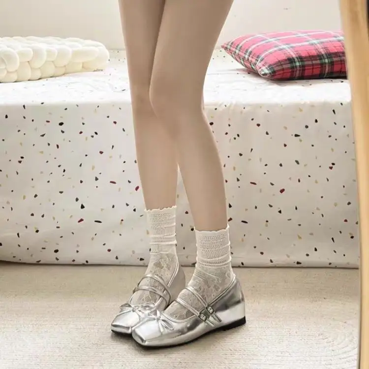 2025-new-mary-jane-shoes-silver-color-heightening-single-shoes-women's-autumn-skirt-square-head-ballet-style-small-leather-shoes
