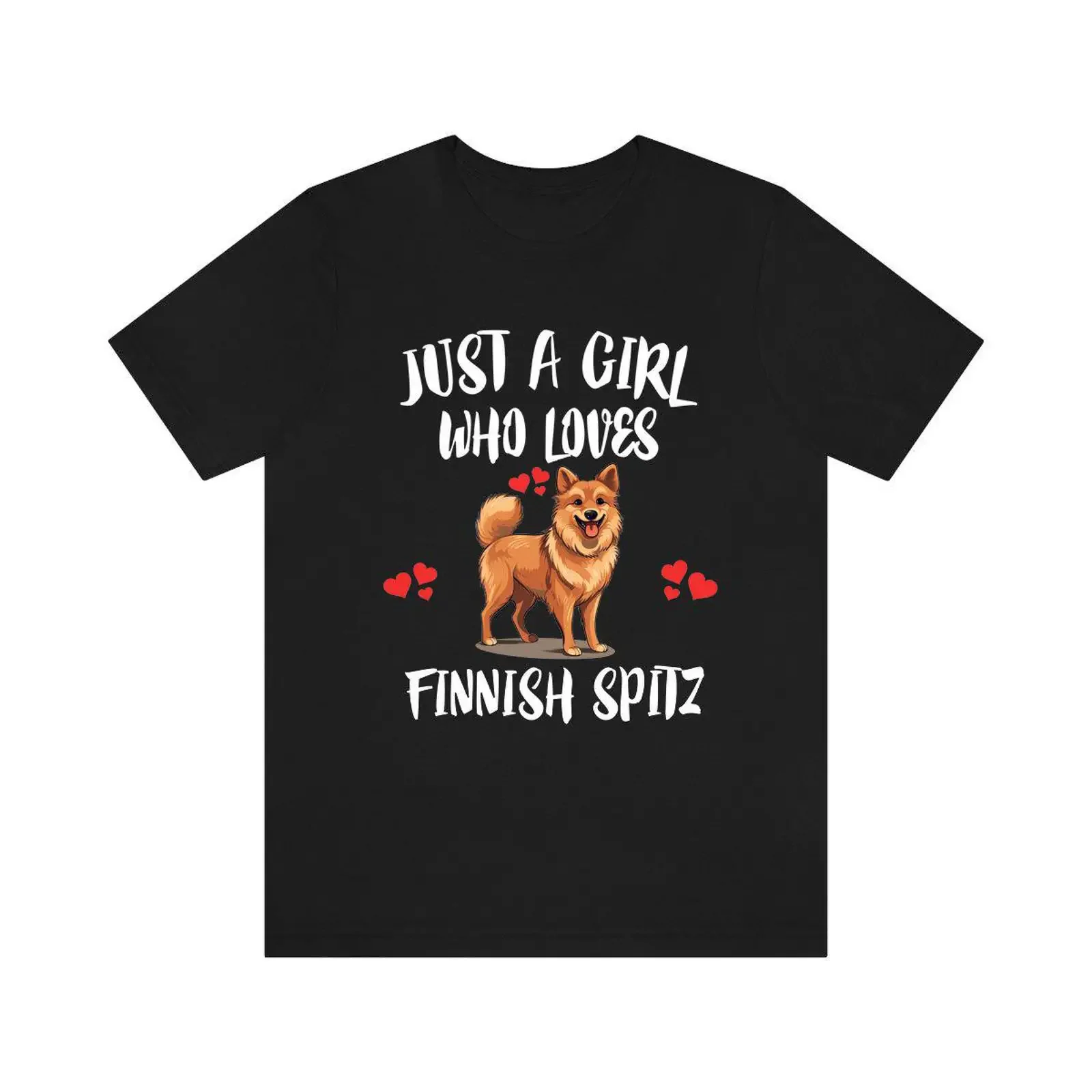 Just A Girl Who Loves Finnish Spitz T Shirt Dog Lover Animal Toddler Infant Kids  vintage Washed Casual Breathable Unisex homme