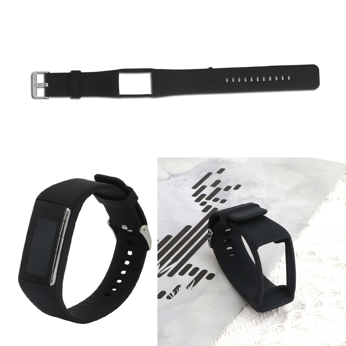 

Smart Sports Watch Band Black Premium Silicone Replacement Fashion Wrist Strap Ideal for Men Women Stylish Silicone Watch Strap