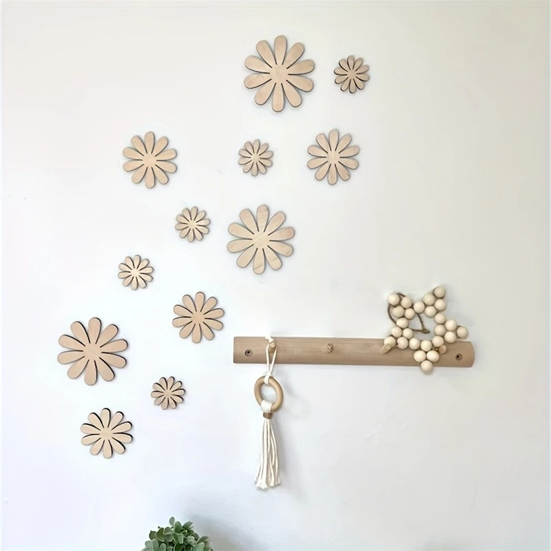 Simple Wooden Wall Decoration Hot Air Balloons Sun Moon Stars Heart-shaped Wall Ornaments Warm Sweet Children's Rooms