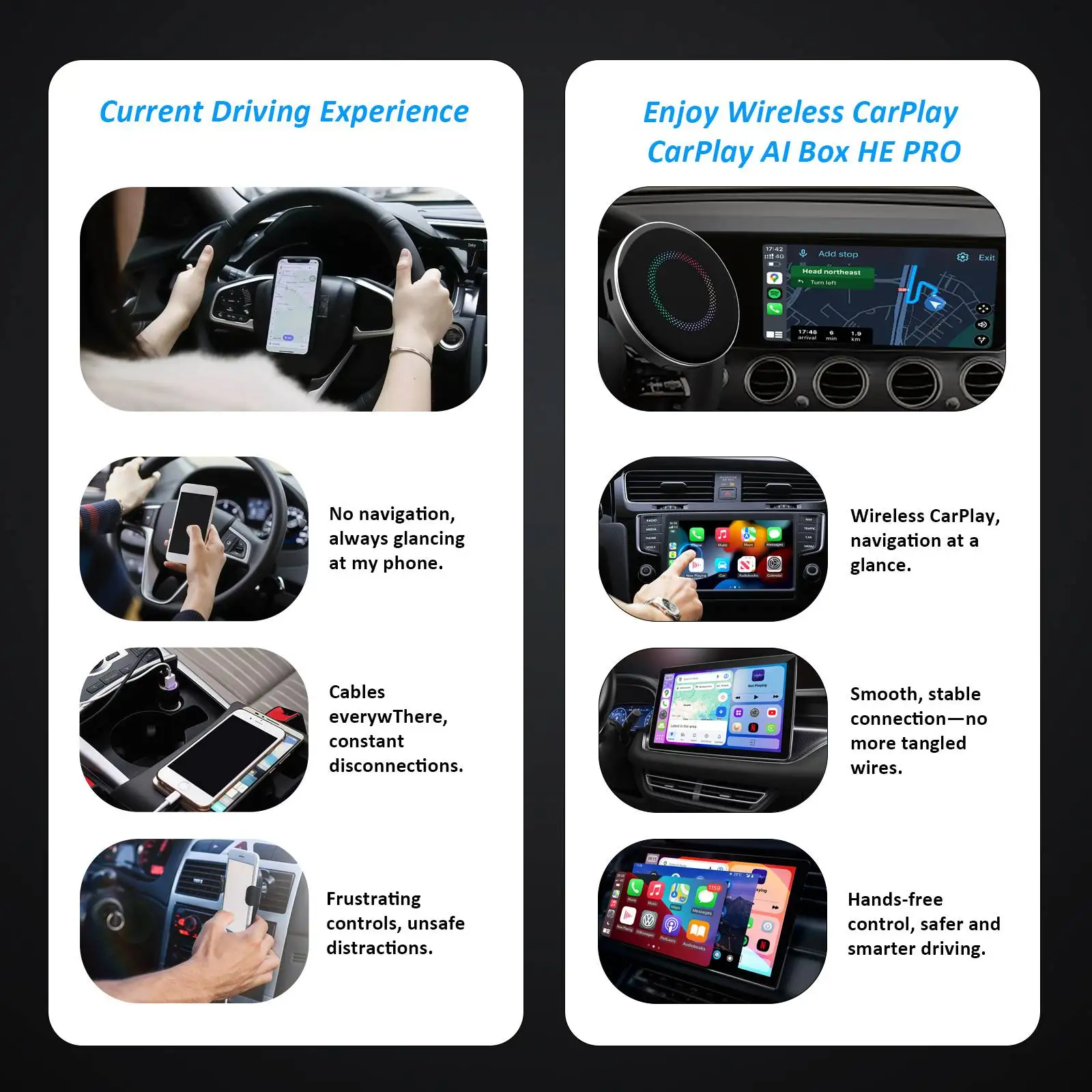 OneCarStereo Wireless CarPlay AI Box for Android Auto
