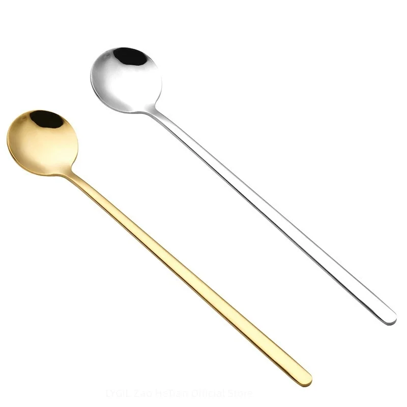 

Long Handle Teaspoon Stainless Steel Rose Mixing Spoon Unusual for Dessert Honey Salad Tea Coffee Spoons Kitchen Bar Accessories