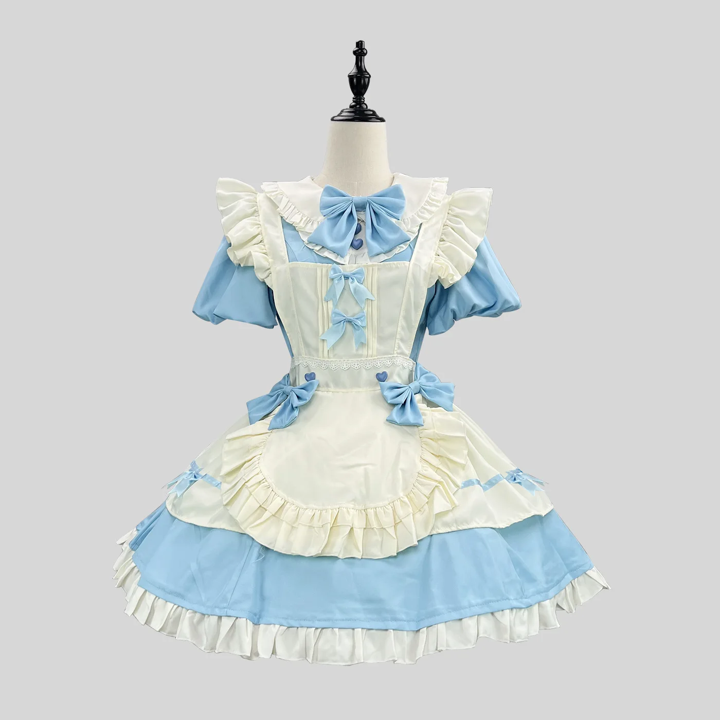 2025 French Sweet Cute Lolita Maid Dress Cosplay Costume Girl Woman Elegant Waist Hugging Dress Flying Sleeve Party Costumes