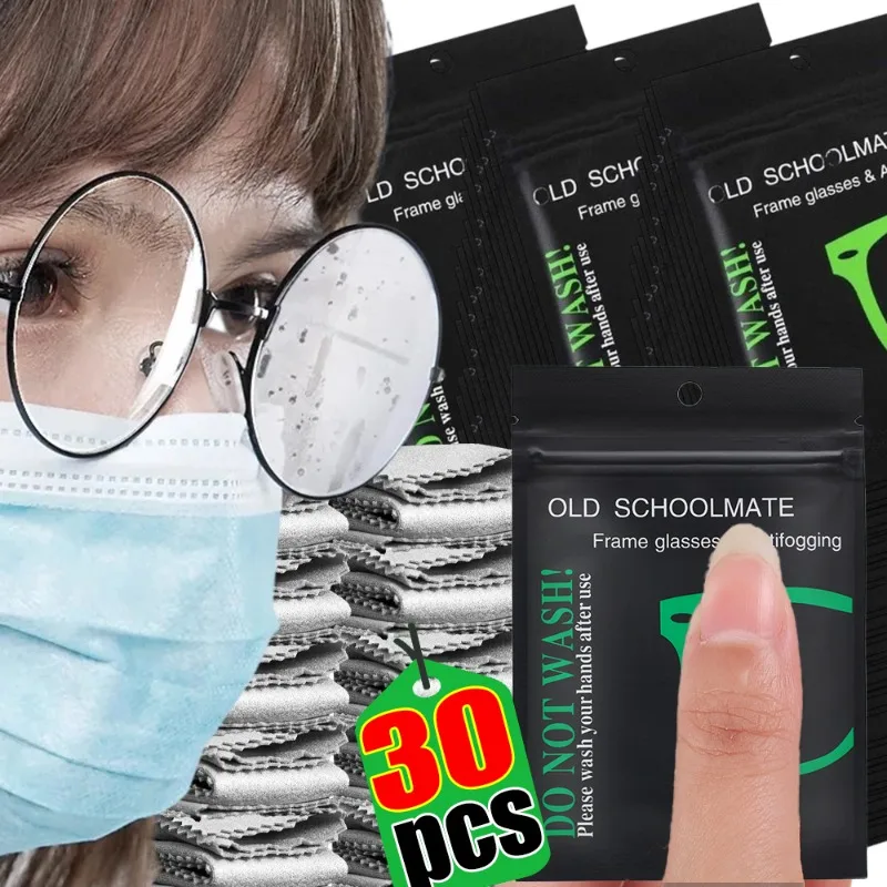 

3-30 Bags Portable Anti-fog Suede Glasses Cloth Reusable Microfiber Anti-fog Glasses Cloth Glasses Lens Mobile Phone Cleaning