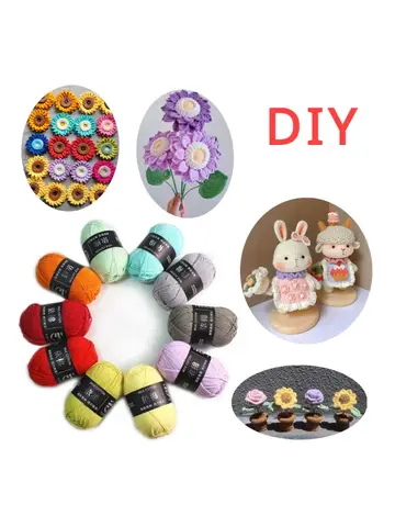 Likeecords 4-Strand  Milk Cotton Knitting Wool Yarn 60g/roll Soft Baby Yarn For Crochet Craft Sweater Hat Dolls