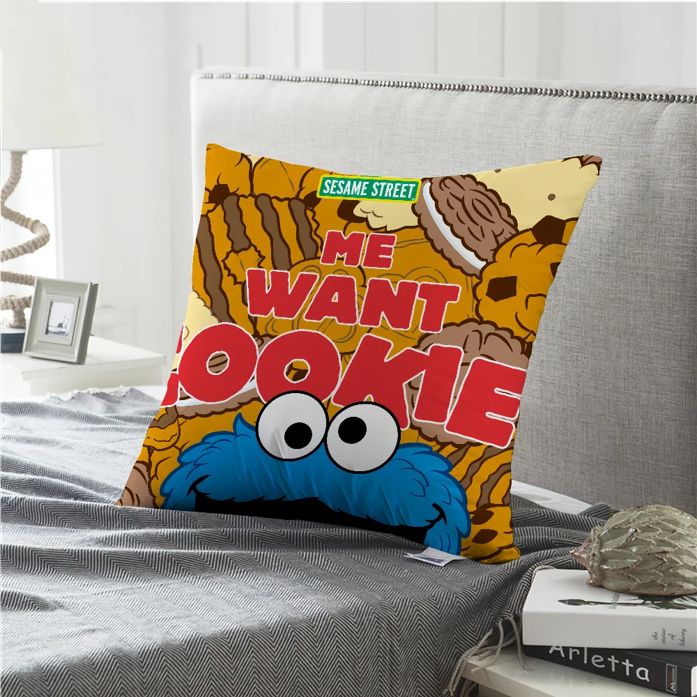 Cartoon C-Cookies Monster Pillow Case Living Room Headboard Bedroom Office Cushion Cushion Sofa Nap Time