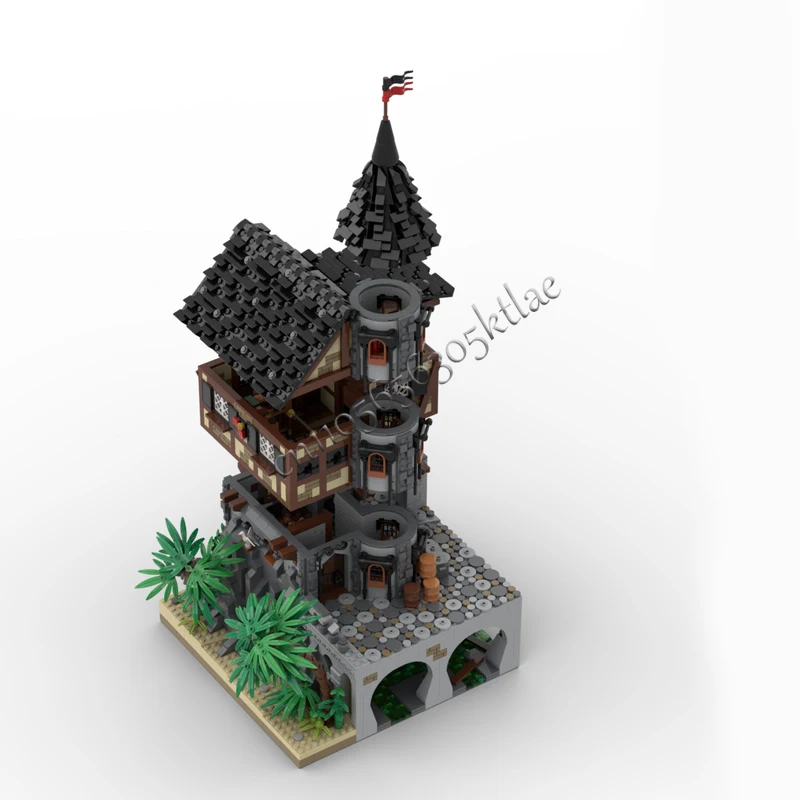 11944 قطعة MOC تخصيص القرون الوسطى بناء مدينة القراصنة الكبيرة نموذج بنة لتقوم بها بنفسك التعليم الجمعية الاطفال اللعب مفاجأة هدية #5