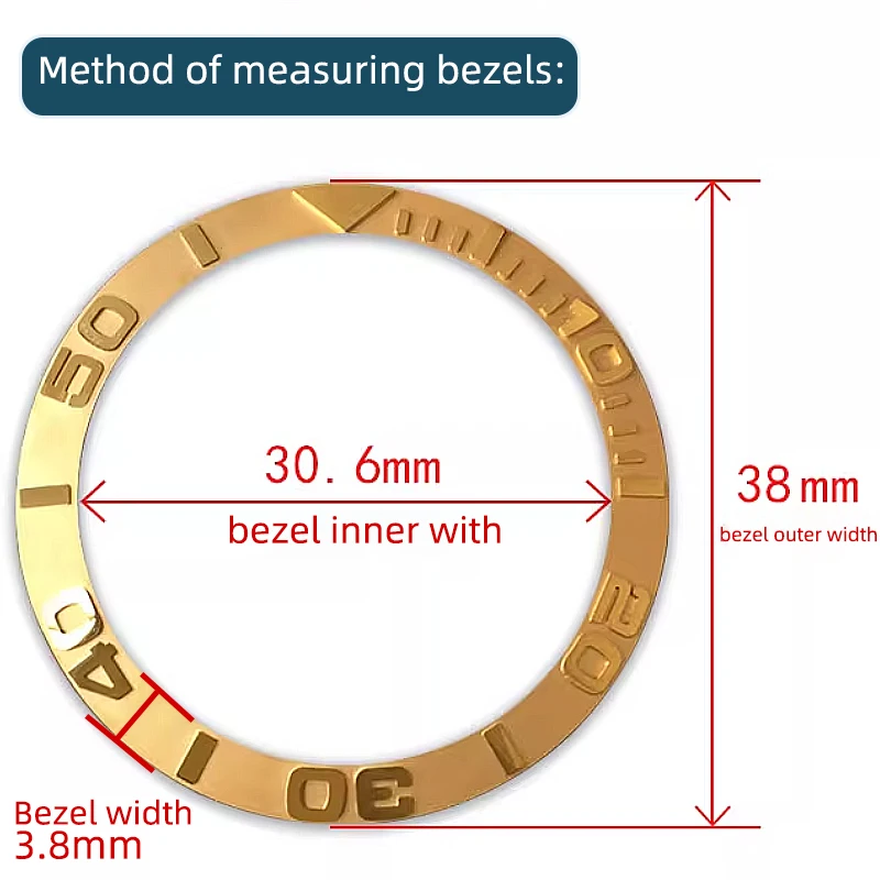 38mm Ceramic Bezel ring insert For Rolex Yacht-Master Series watch Beveled ceramic scale ring Men's Rose glod Watches Ring Parts