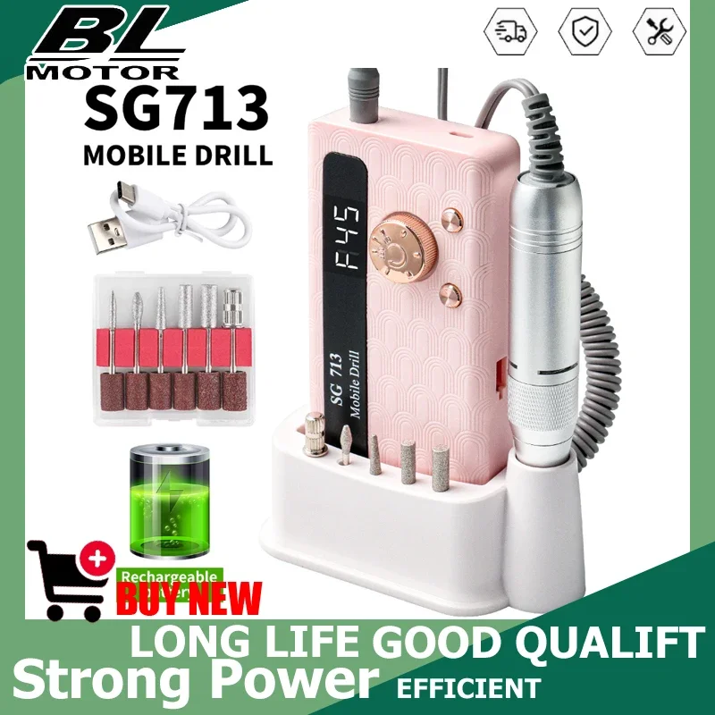 

35000/45000RPM Rechargeable Nail Drill Machine Professional Portable Electric Tool Manicure File for Nails Gel Polish Remove