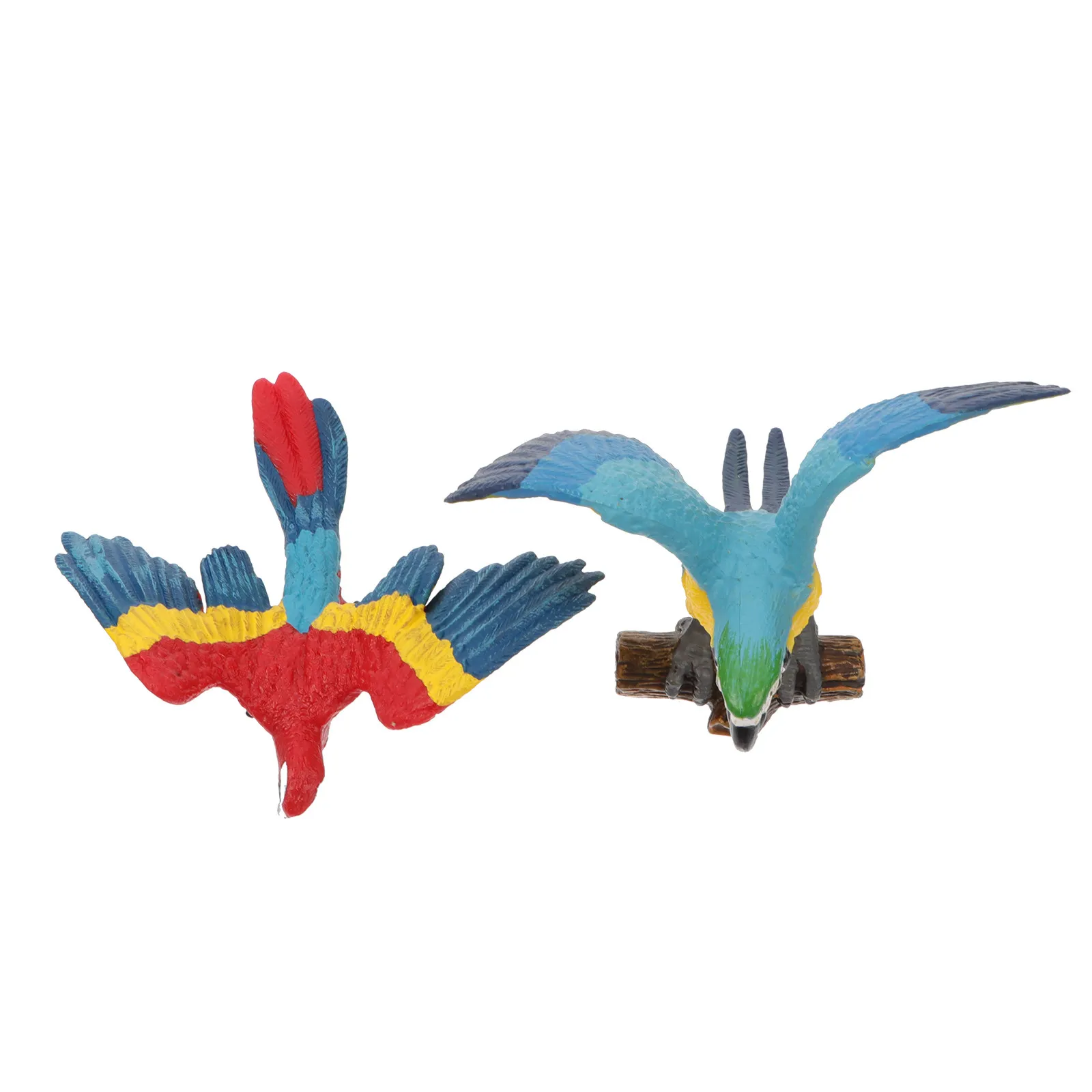 2Pcs Fine Workmanship Parrot Adornment Plastic Bird Decor Perfect for Room Garden Desk Layout Parrot Art Crafts Scene Layout