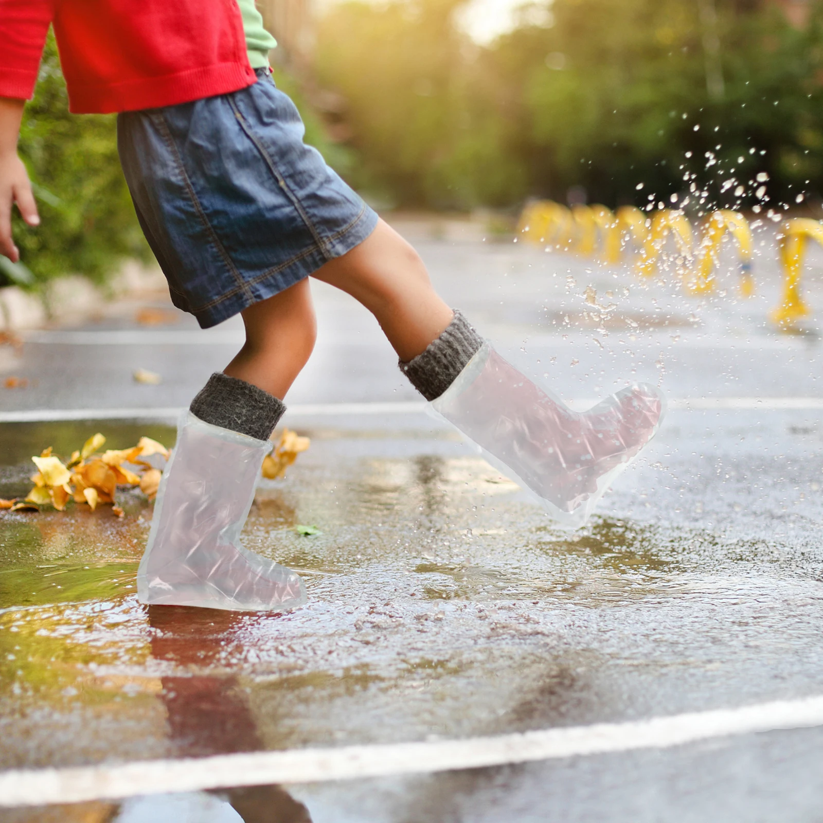 50 Uds. Cubiertas impermeables para zapatos Pe boca elástica práctica duradera lluvia al aire libre