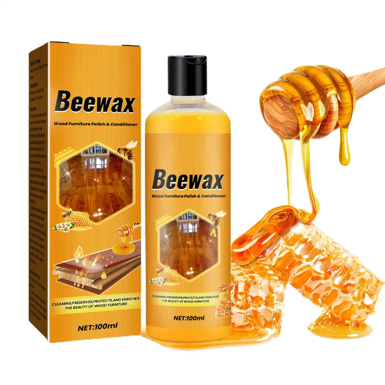 100ml Bees Wax Furniture Polishing Cleaner Agent Natural Wood Polished Spray Beeswax For Furniture Protective Wood Cleaner