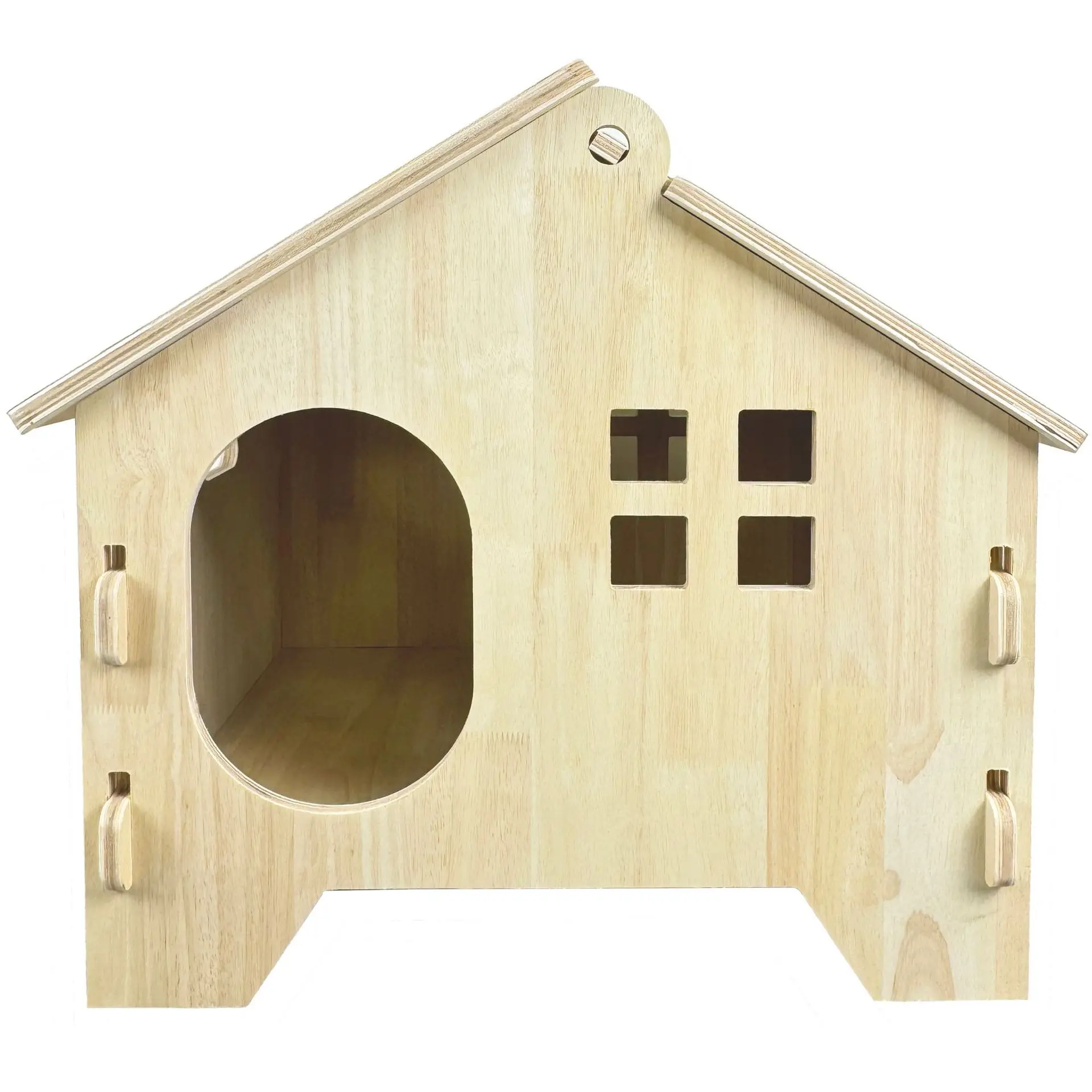 Solid Wood Pet House for Cats and Dogs Safe Small Wooden House Nail-Free Installation