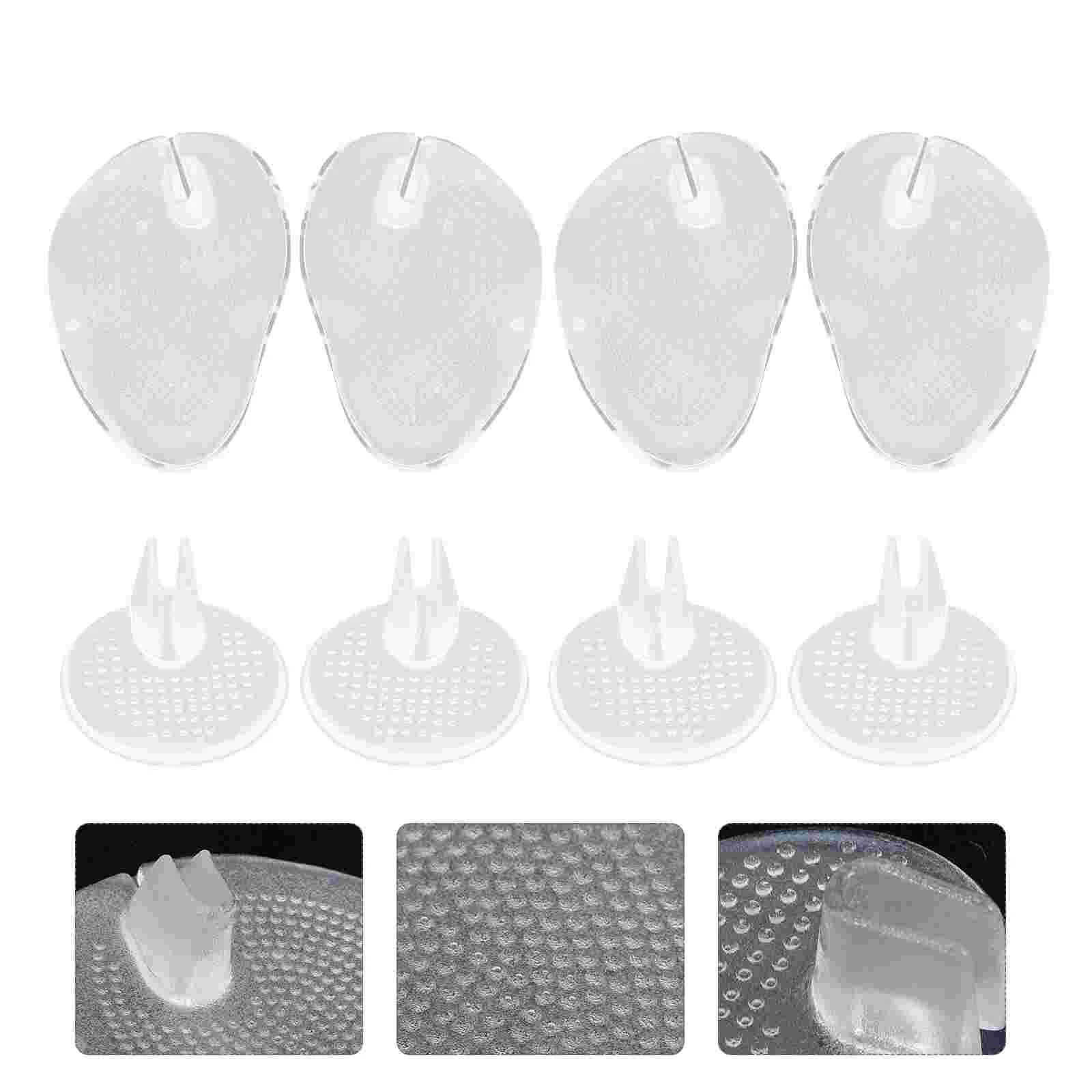 4 Pairs Clip Grip Pad Pad Transparent Protectors Cushion for Shoes Silicone Spray Non-slip Easy Use Clear Silica Gel Thong