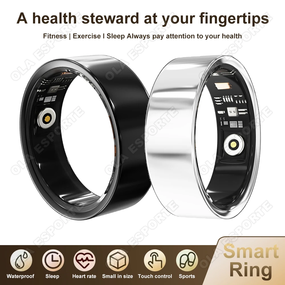 

Новые умные кольца для здоровья для женщин и мужчин, фитнес-трекер, шагомер с пульсометром, артериальным давлением, мониторинг сна, IP68, водонепроницаемый