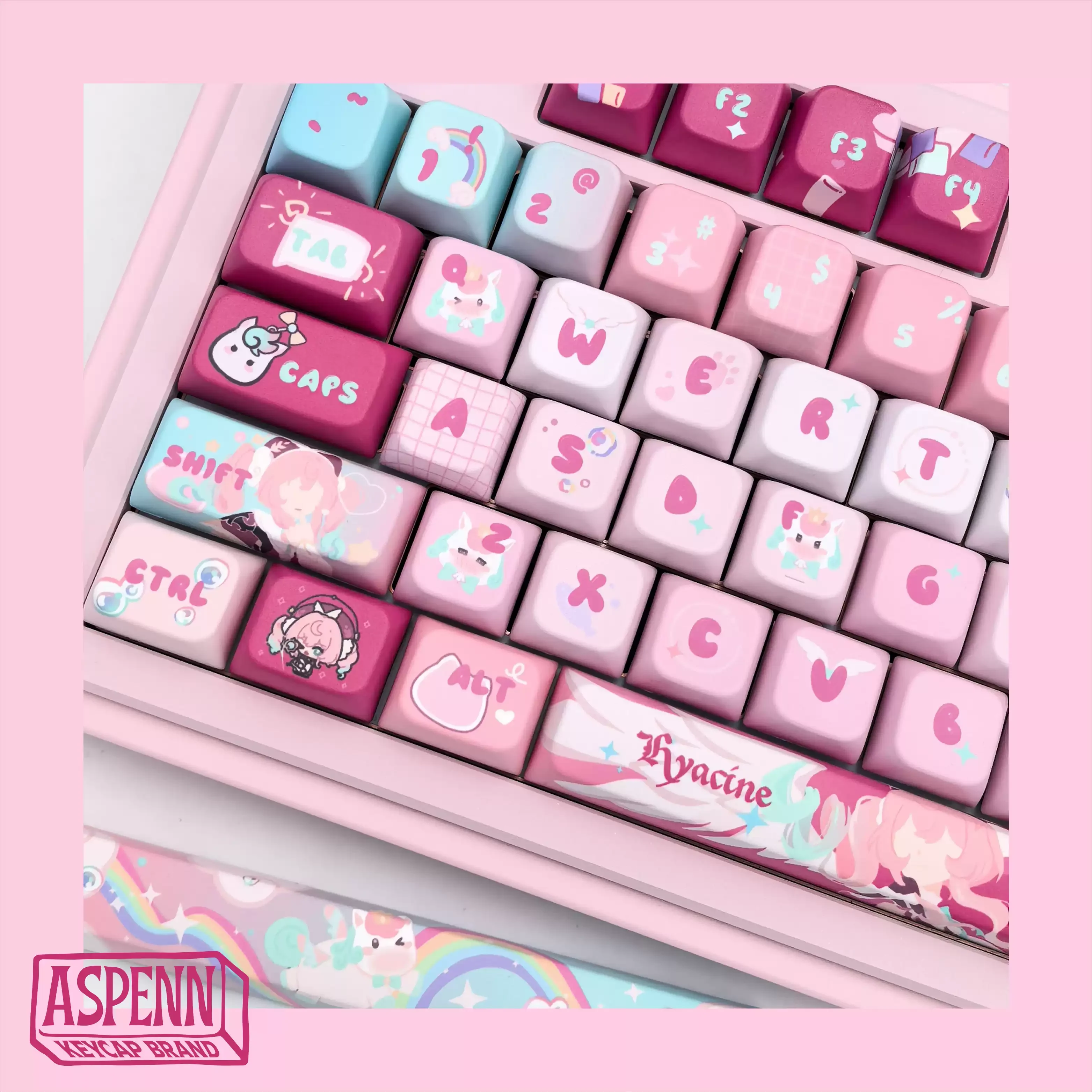 Honkai: Star Rail Hyacine Cosplay Anime PBT Keycap para Teclado, Adorno de Escritorio, Kforce Transmission, Keycap Original, Regalos de Juego, Kawaii